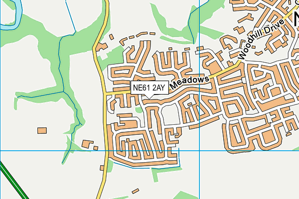 NE61 2AY map - OS VectorMap District (Ordnance Survey)