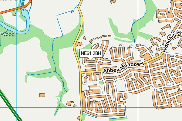 NE61 2BH map - OS VectorMap District (Ordnance Survey)