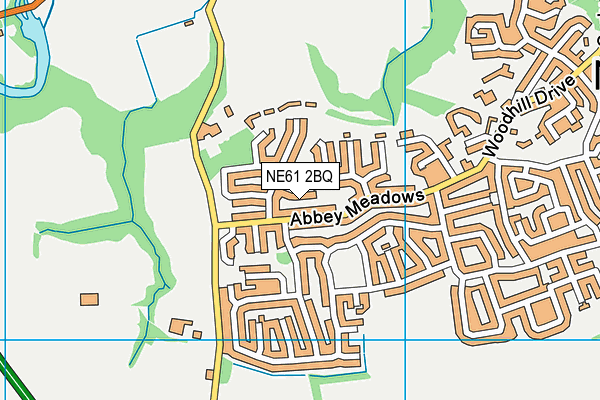 NE61 2BQ map - OS VectorMap District (Ordnance Survey)