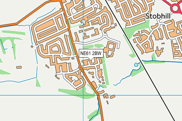 NE61 2BW map - OS VectorMap District (Ordnance Survey)