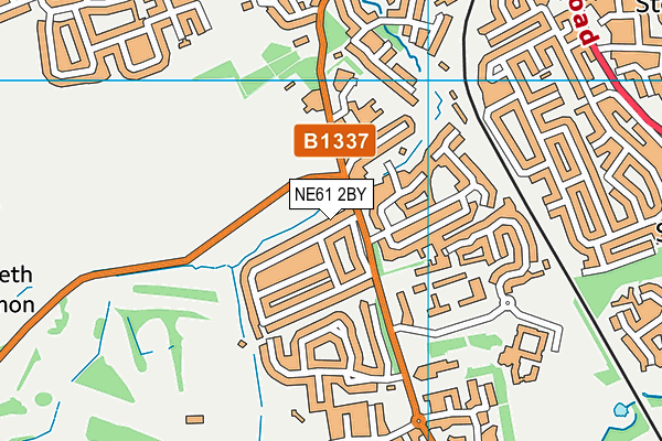 NE61 2BY map - OS VectorMap District (Ordnance Survey)