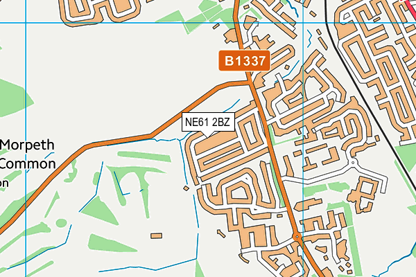 NE61 2BZ map - OS VectorMap District (Ordnance Survey)