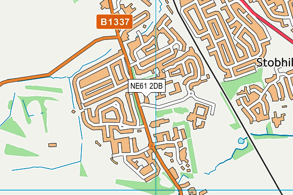 NE61 2DB map - OS VectorMap District (Ordnance Survey)