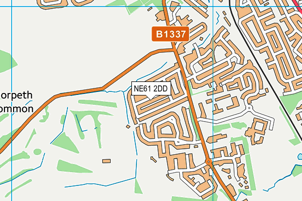 NE61 2DD map - OS VectorMap District (Ordnance Survey)