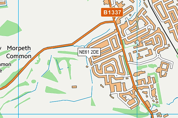 NE61 2DE map - OS VectorMap District (Ordnance Survey)