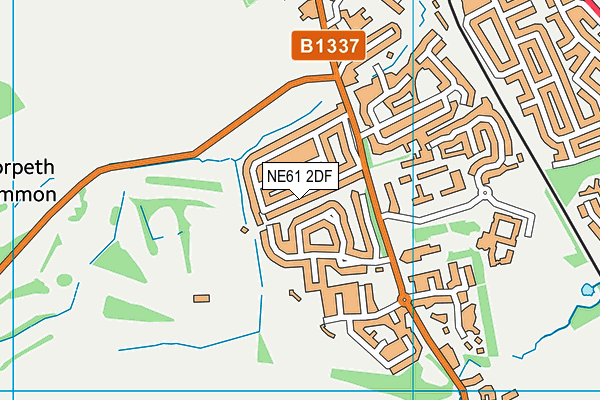 NE61 2DF map - OS VectorMap District (Ordnance Survey)