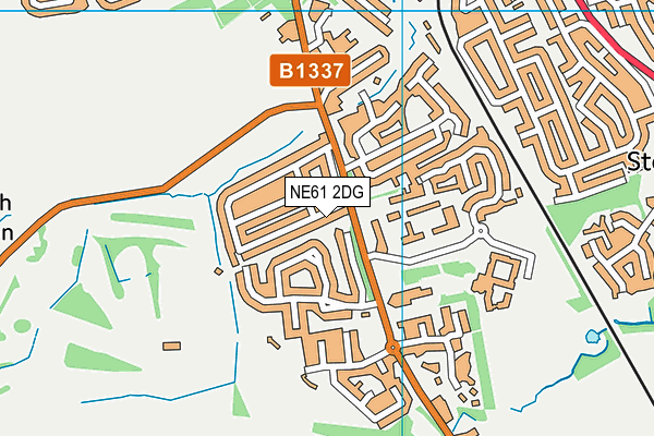 NE61 2DG map - OS VectorMap District (Ordnance Survey)