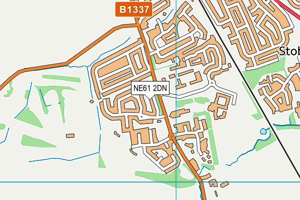 NE61 2DN map - OS VectorMap District (Ordnance Survey)