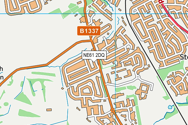 NE61 2DQ map - OS VectorMap District (Ordnance Survey)