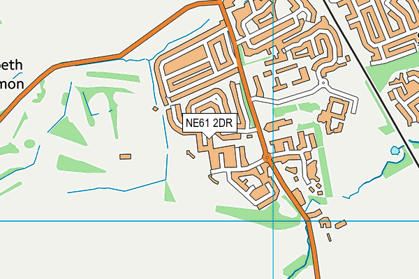 NE61 2DR map - OS VectorMap District (Ordnance Survey)