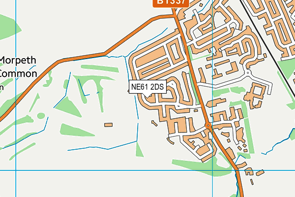 NE61 2DS map - OS VectorMap District (Ordnance Survey)