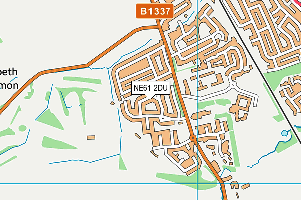 NE61 2DU map - OS VectorMap District (Ordnance Survey)