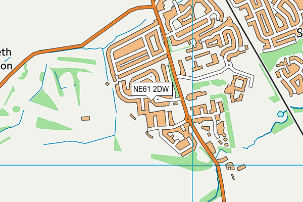 NE61 2DW map - OS VectorMap District (Ordnance Survey)
