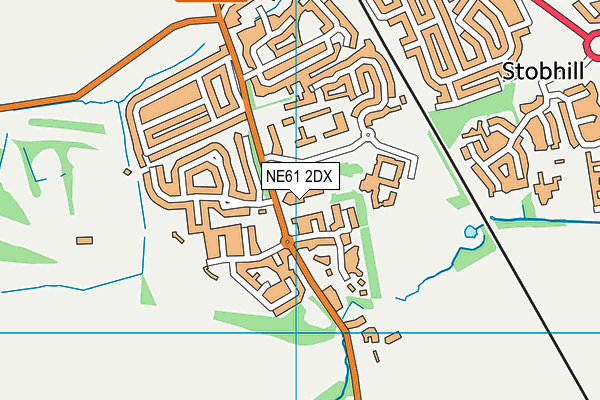 NE61 2DX map - OS VectorMap District (Ordnance Survey)