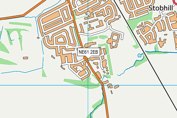 NE61 2EB map - OS VectorMap District (Ordnance Survey)