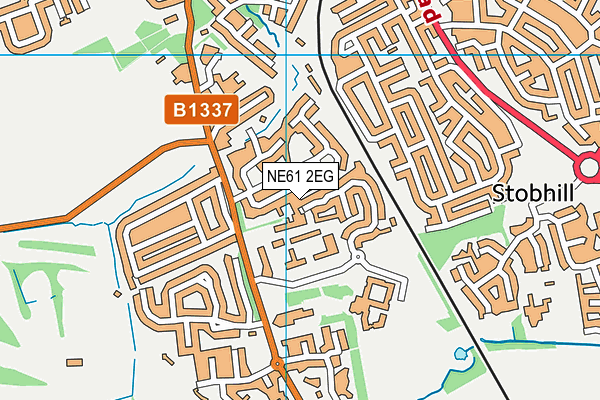 NE61 2EG map - OS VectorMap District (Ordnance Survey)