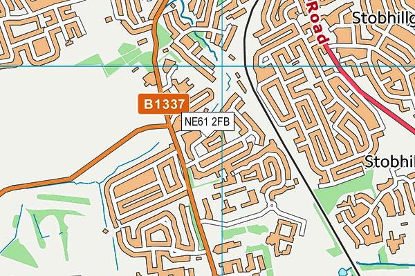 NE61 2FB map - OS VectorMap District (Ordnance Survey)