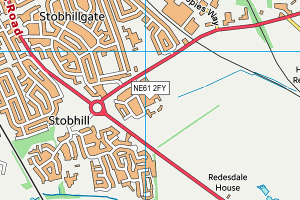 NE61 2FY map - OS VectorMap District (Ordnance Survey)