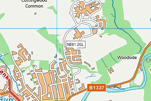 NE61 2GL map - OS VectorMap District (Ordnance Survey)