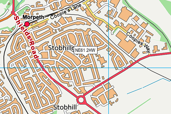 NE61 2HW map - OS VectorMap District (Ordnance Survey)