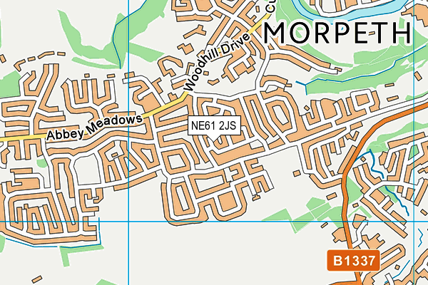 NE61 2JS map - OS VectorMap District (Ordnance Survey)