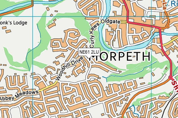 NE61 2LU map - OS VectorMap District (Ordnance Survey)
