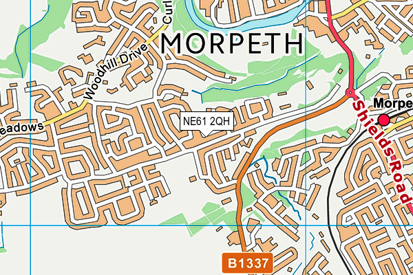 NE61 2QH map - OS VectorMap District (Ordnance Survey)
