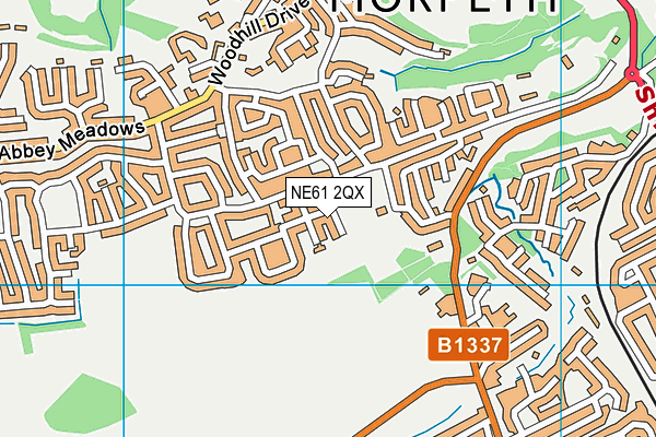 NE61 2QX map - OS VectorMap District (Ordnance Survey)