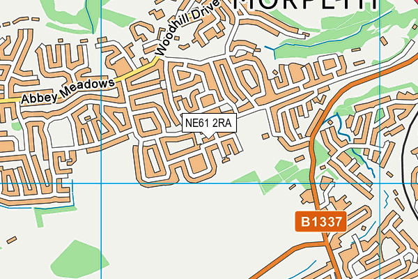 NE61 2RA map - OS VectorMap District (Ordnance Survey)