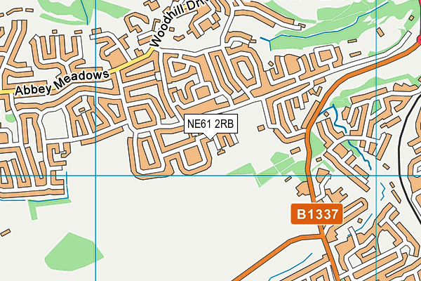 NE61 2RB map - OS VectorMap District (Ordnance Survey)