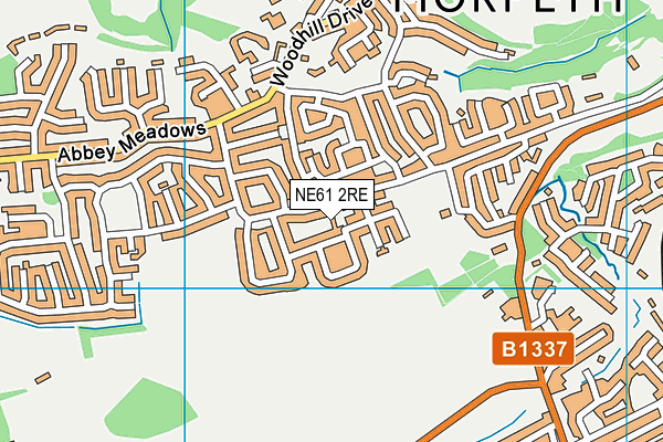 NE61 2RE map - OS VectorMap District (Ordnance Survey)