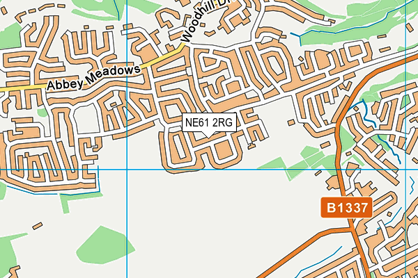 NE61 2RG map - OS VectorMap District (Ordnance Survey)