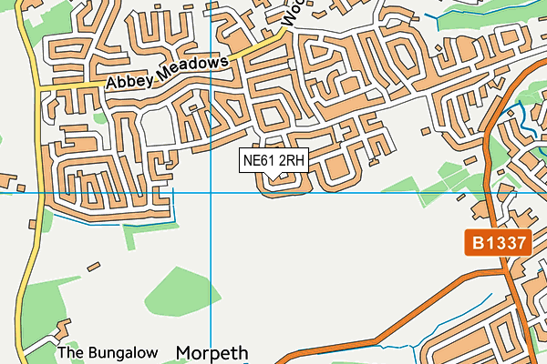 NE61 2RH map - OS VectorMap District (Ordnance Survey)