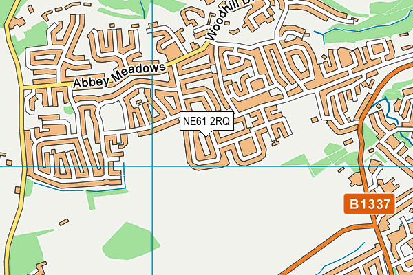NE61 2RQ map - OS VectorMap District (Ordnance Survey)
