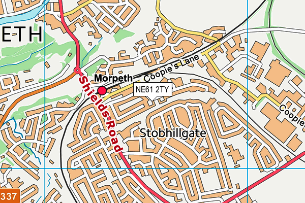 NE61 2TY map - OS VectorMap District (Ordnance Survey)