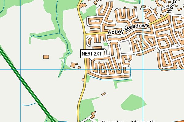 NE61 2XT map - OS VectorMap District (Ordnance Survey)