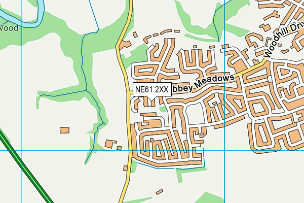 NE61 2XX map - OS VectorMap District (Ordnance Survey)