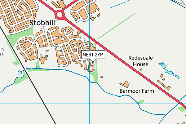 NE61 2YP map - OS VectorMap District (Ordnance Survey)