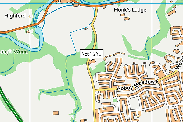 NE61 2YU map - OS VectorMap District (Ordnance Survey)