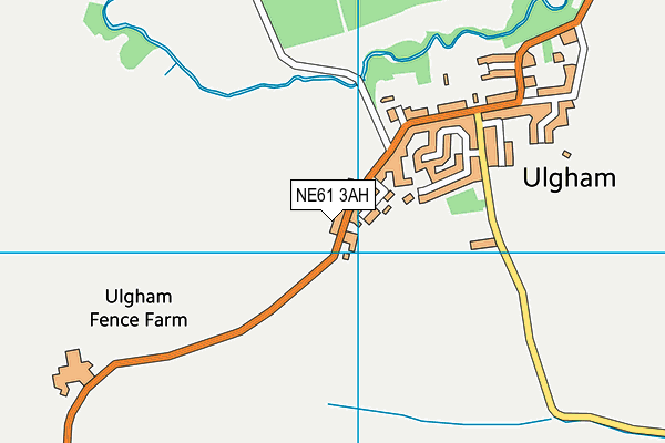 NE61 3AH map - OS VectorMap District (Ordnance Survey)