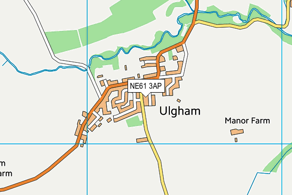 NE61 3AP map - OS VectorMap District (Ordnance Survey)