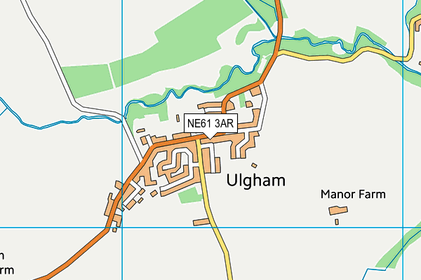 NE61 3AR map - OS VectorMap District (Ordnance Survey)