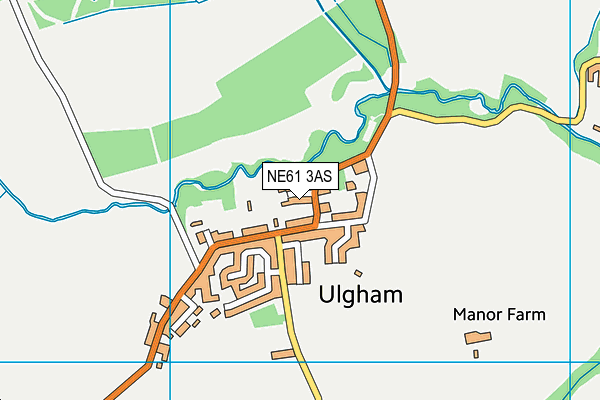 NE61 3AS map - OS VectorMap District (Ordnance Survey)