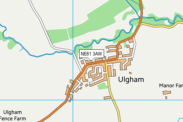 NE61 3AW map - OS VectorMap District (Ordnance Survey)