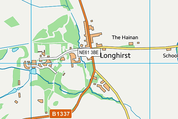 NE61 3BE map - OS VectorMap District (Ordnance Survey)