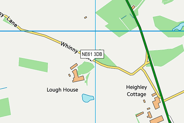 NE61 3DB map - OS VectorMap District (Ordnance Survey)