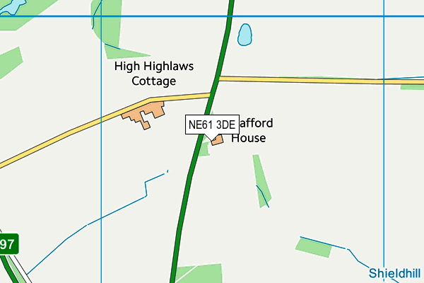 NE61 3DE map - OS VectorMap District (Ordnance Survey)