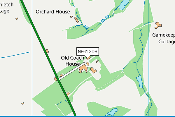 NE61 3DH map - OS VectorMap District (Ordnance Survey)