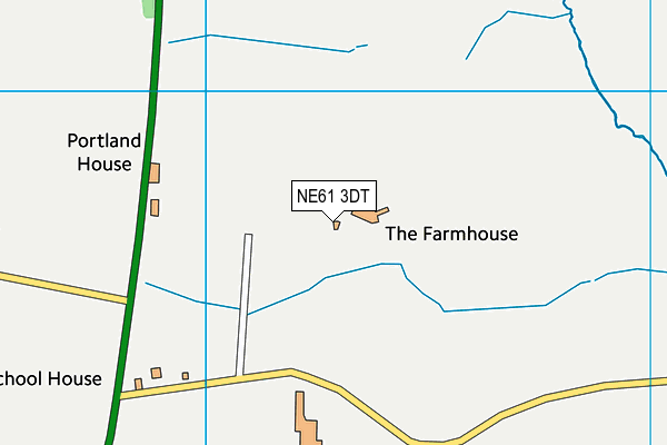 NE61 3DT map - OS VectorMap District (Ordnance Survey)