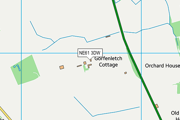 NE61 3DW map - OS VectorMap District (Ordnance Survey)